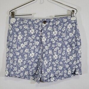 Old Navy Everyday Short high rise chambray blue floral size 4 NWOT